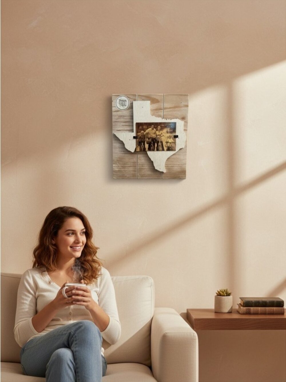 Texas State Photo Frame By Mud Pie With Distressed Wood Finish Wall Hanging